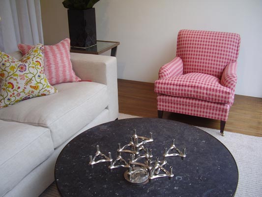 George Smith Armchair covered in Ovals Flamingo